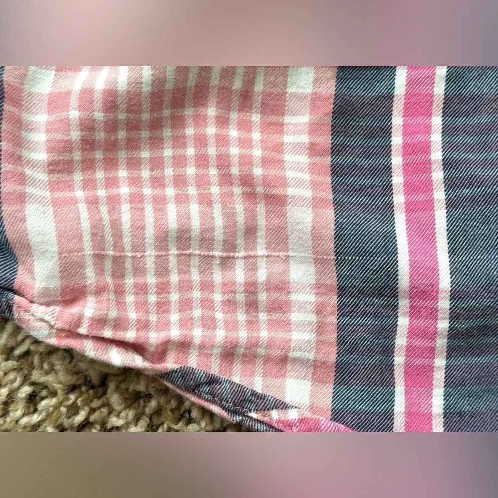 Old Navy Girls Plaid Button-Down Tunic Shirt | Pink & Navy | Size 3T